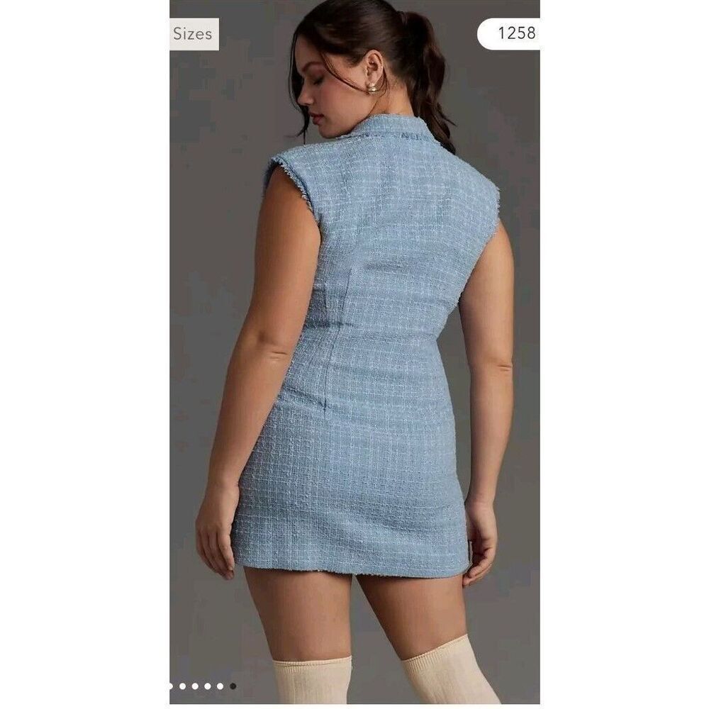 Maeve Anthropologie Sleeveless‎ Tweed Blazer Mini Dress Size 16W NWT MSRP $168 - Picture 4 of 11